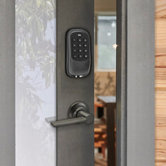 Limited Edition: Yale B1L Lock with Z-Wave and Valdosta Lever in Black Suede